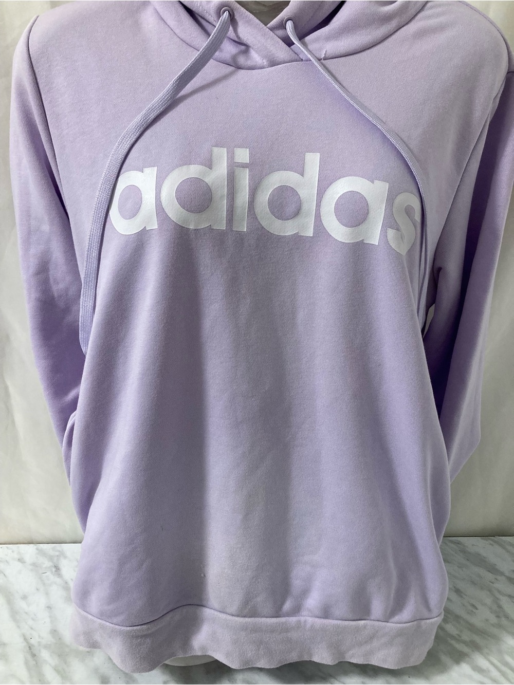 adidas Lavender Lilac Logo Pullover Hoodie Women’s M